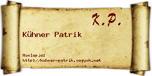 Kühner Patrik névjegykártya